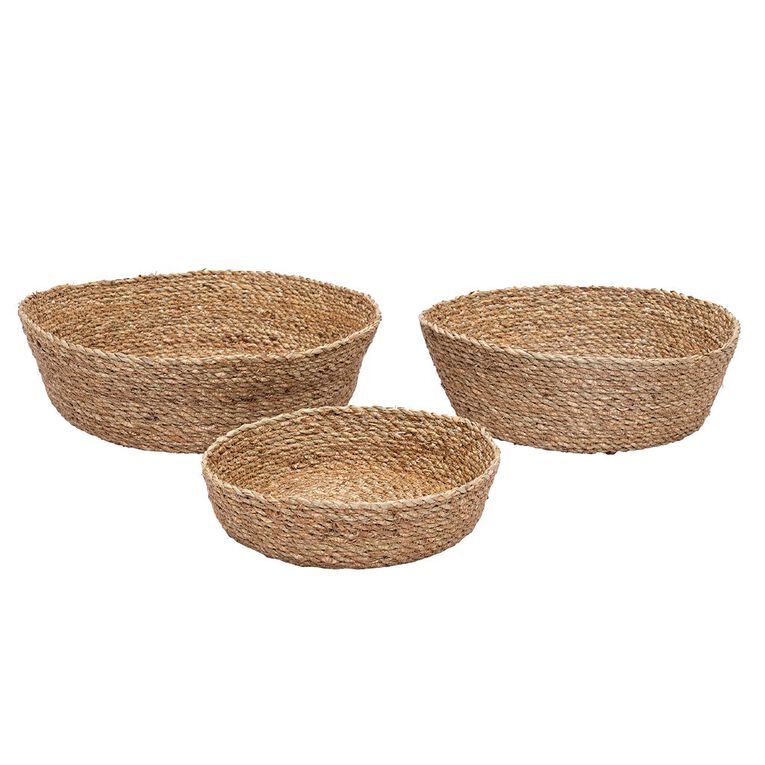 Living & Co Natural Grass Woven Bowl 24cm x 6cm, , hi-res