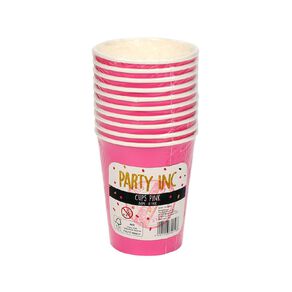 Party Inc Cups 260ml Pink 10 Pack