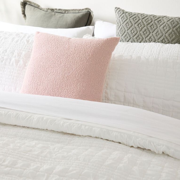 Living & Co Duvet Cover Set Puff Jacquard White King, , hi-res
