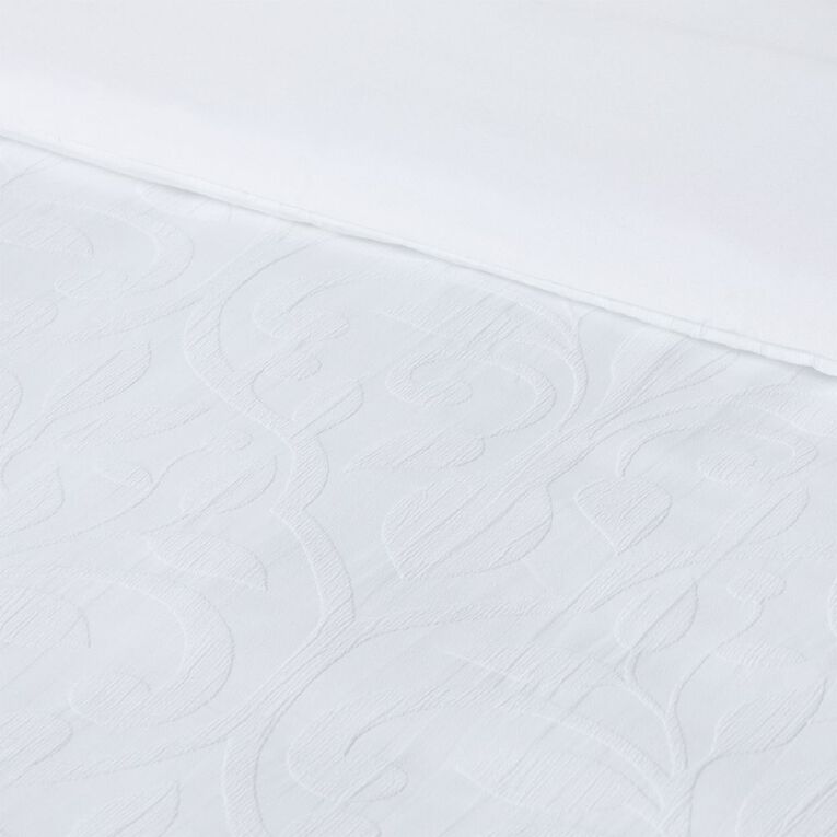 Living & Co Duvet Cover Set Matelasse White King, , hi-res