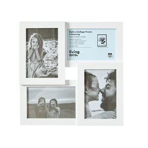 Living & Co Gallery Collage Photo Frame 4 Openings White 4in x 6in