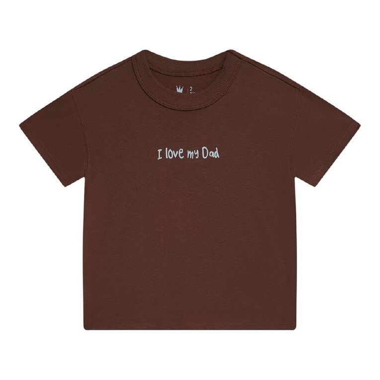 Young Original Toddler Short Sleeve Boxy Print Tee, Brown Dark, hi-res