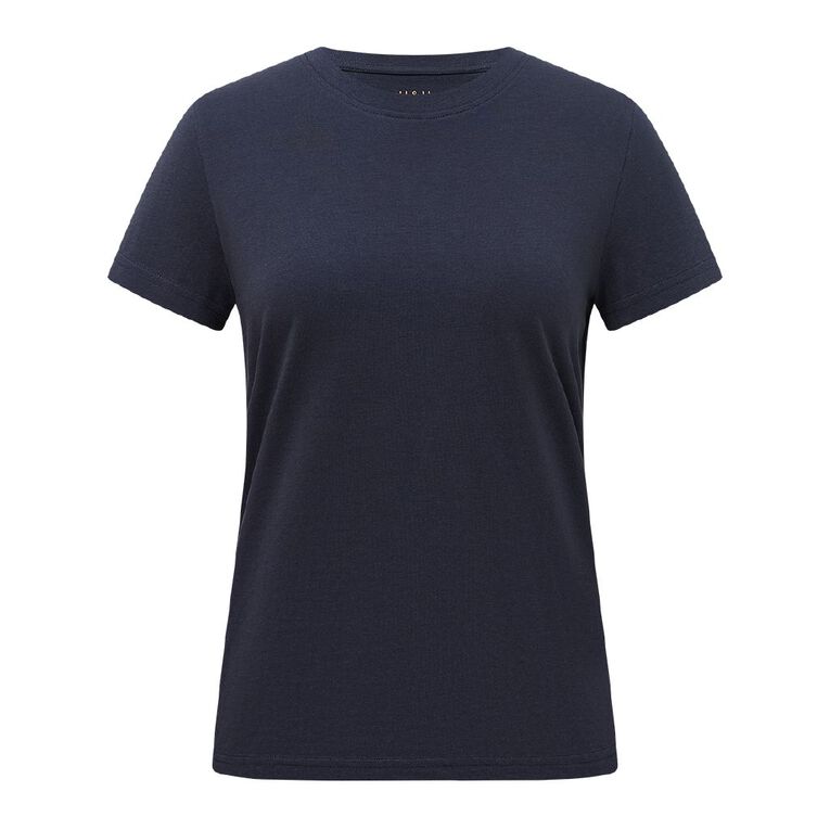 H&H Women's Short Sleeve Crew Neck Tee, Blue Dark, hi-res