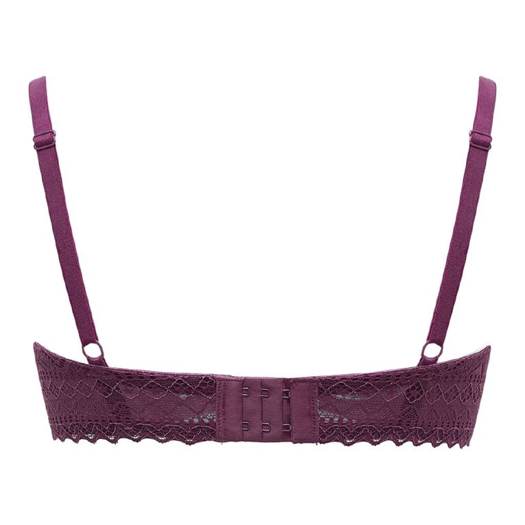 H&H Women's Ruby Lace Wirefree Bra, Purple Dark, hi-res