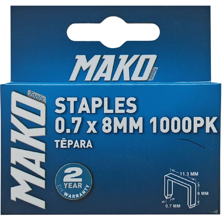 Mako Staples 0.7 x 8mm 1000 Pack, , hi-res