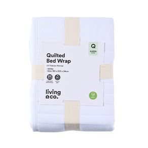 Living & Co Valance Quilted Bed Wrap White Queen