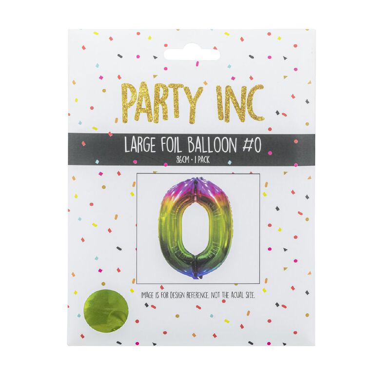Party Inc Large Foil Balloon Number #0, , hi-res