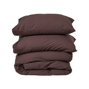 Living & Co 100% Washed Cotton Sheet Set Brown Mid Double
