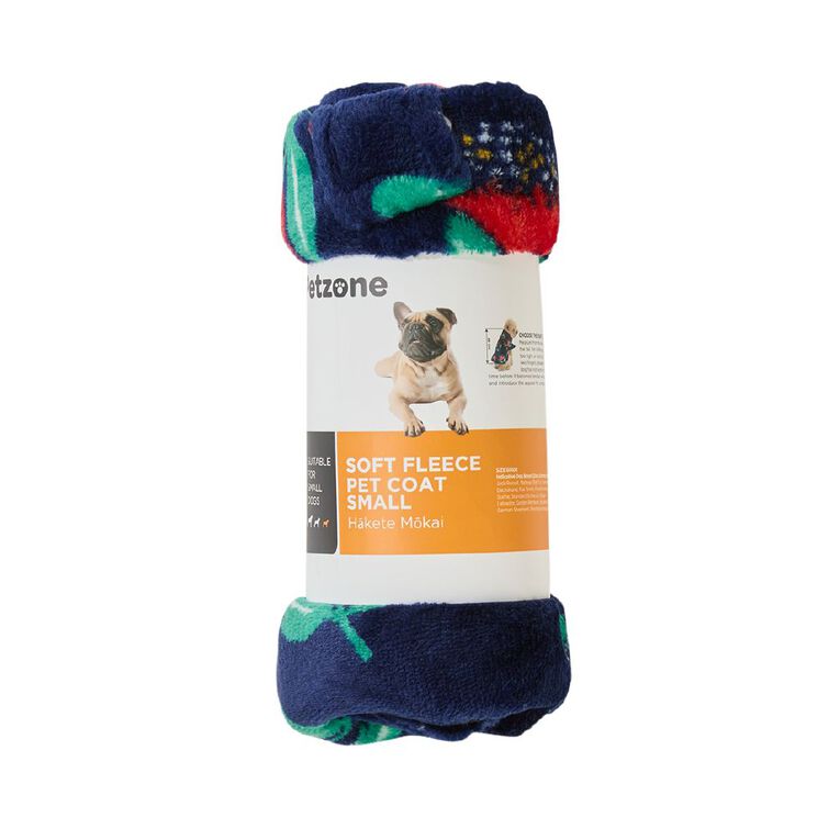 Petzone Soft Fleece Pet Coat Blue Small, , hi-res