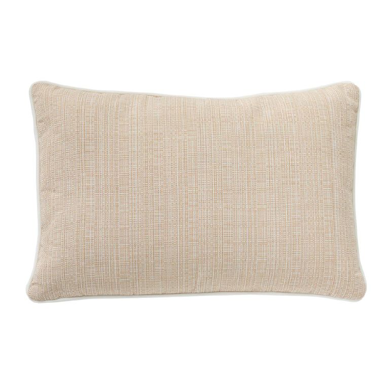Living & Co Outdoor Textured Cushion Natural 30cm x 45cm, , hi-res