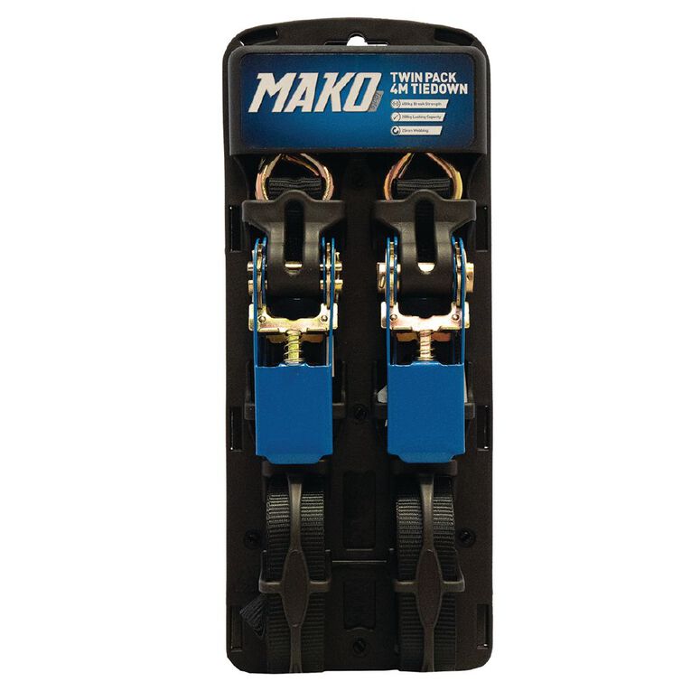 Mako Ratchet Tiedown 25mm x 4m 2 Pack, , hi-res