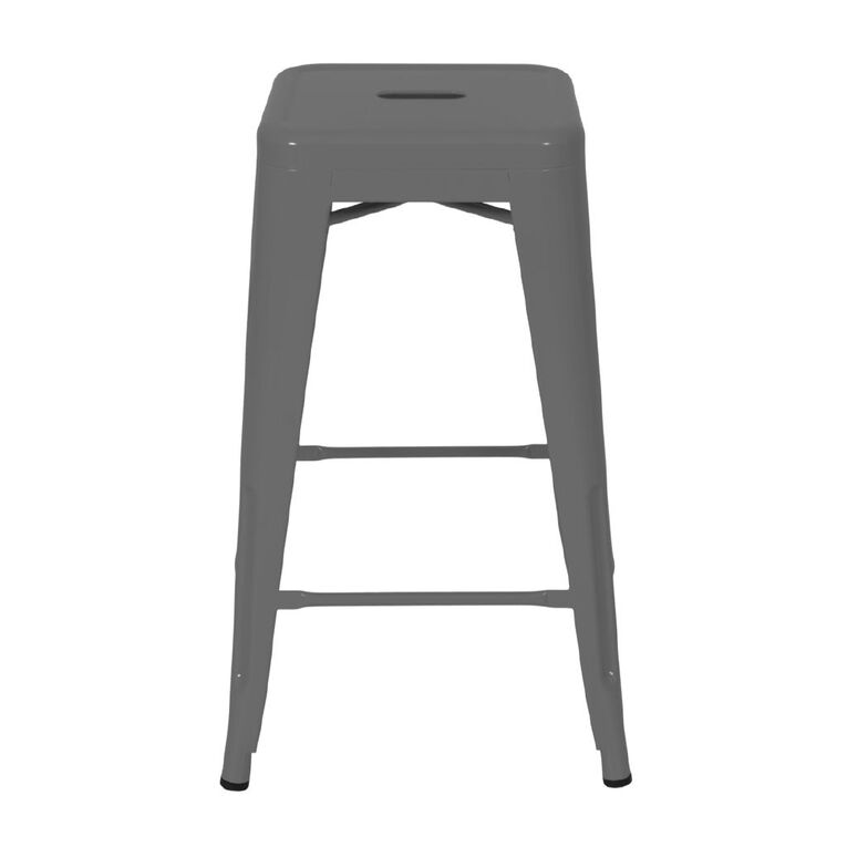 Living & Co Metal Stool Charcoal 66cm, , hi-res