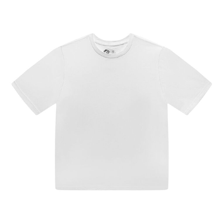 Young Original Short Sleeve Plain Tee, White, hi-res
