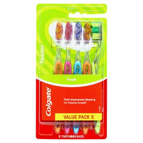 Colgate Twister Soft Manual Toothbrush 5 Pack