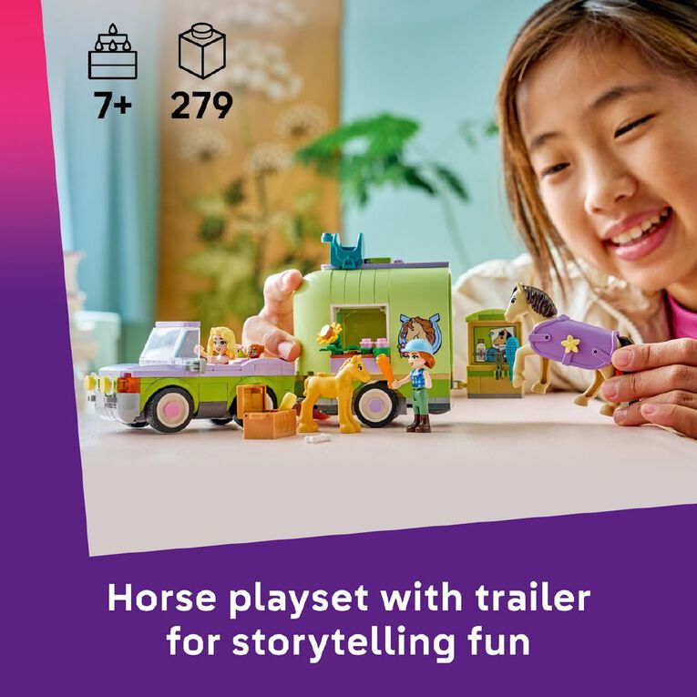 LEGO Friends Horse & Baby Foal Trailer 42695, , hi-res