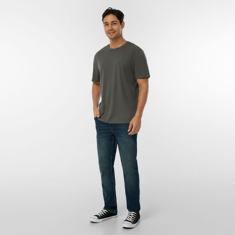 H&H Men's Regular Fit Plain Tee, Grey Dark, hi-res