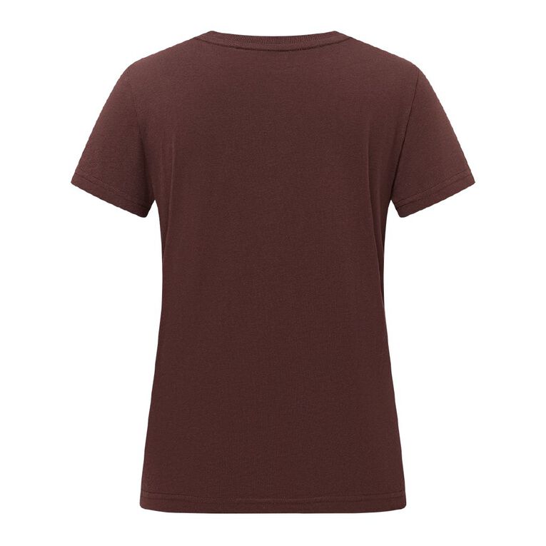 H&H Women's Short Sleeve Crew Neck Tee, Brown Dark DECADENT C, hi-res