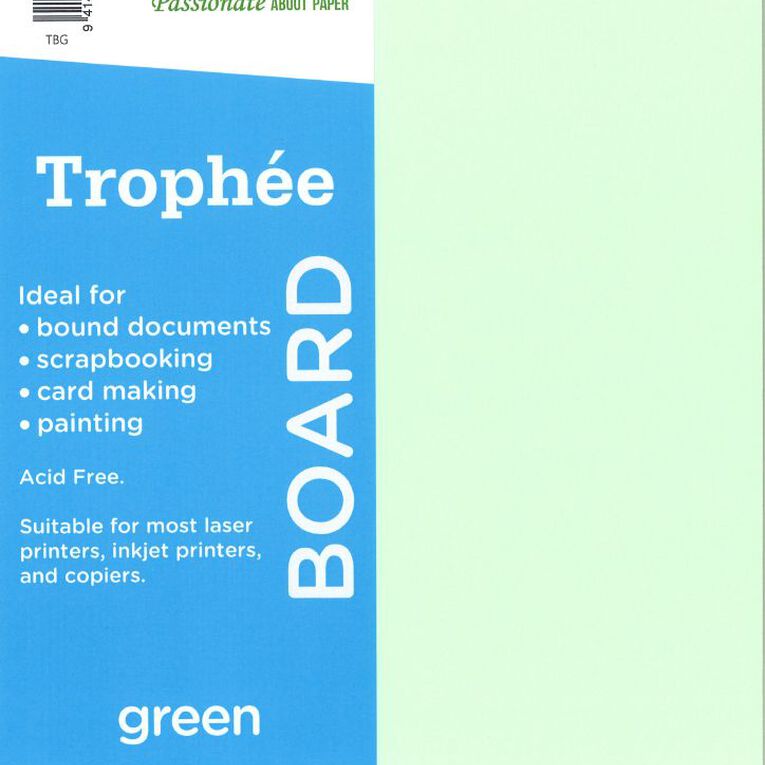 Trophee Board 210gsm Green A4 12 Pack, , hi-res