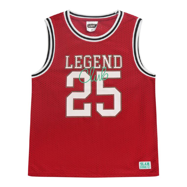 Young Original Basketball Singlet, Red Dark, hi-res