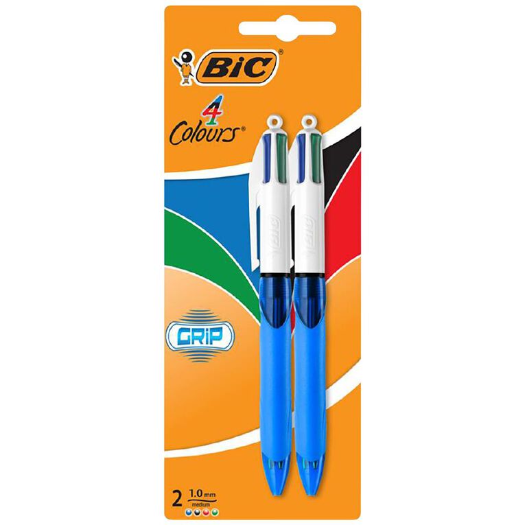 Bic 4 Colour Pen Orginal Grip 2 Pack, , hi-res