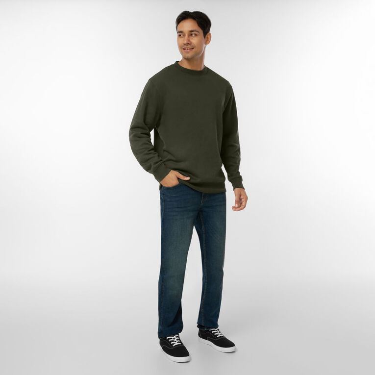 H&H Men's Plain Crew Sweatshirt, Charcoal/Marle, hi-res