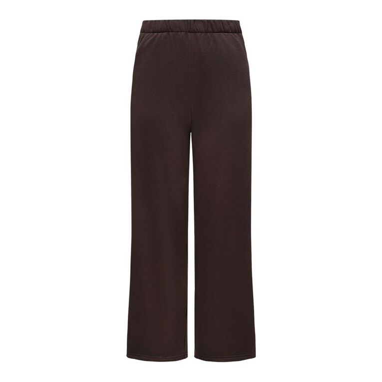 H&H Women's Wide Leg Track Pants, Brown Dark, hi-res