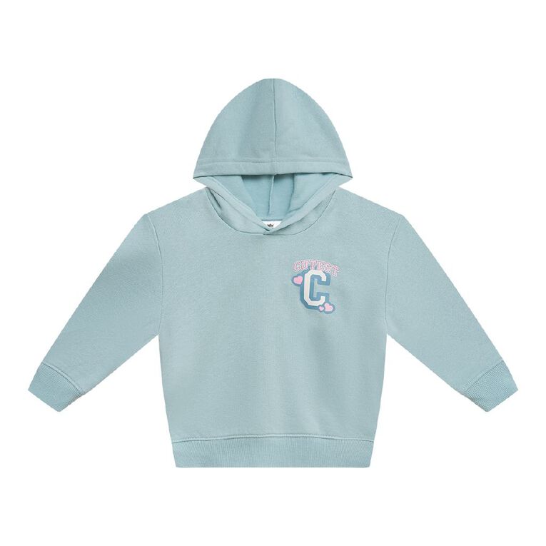 Young Original Toddler Girls' Printed Hoodie, Blue Light CUTEST, hi-res