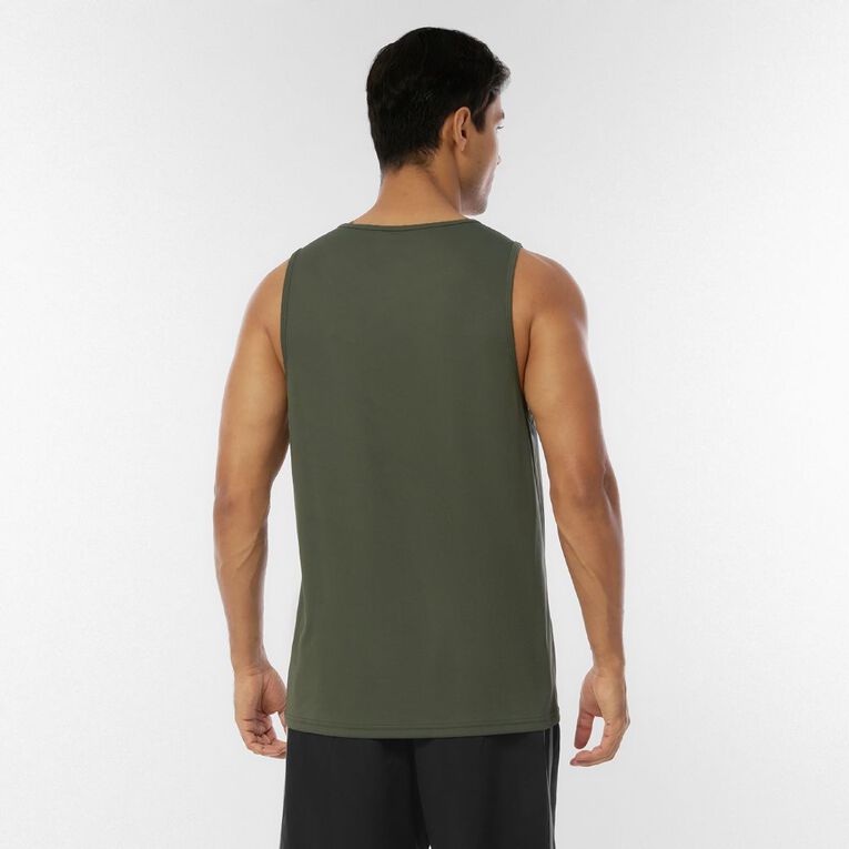 Active Intent Men's Cooldry Singlet, Green Mid, hi-res