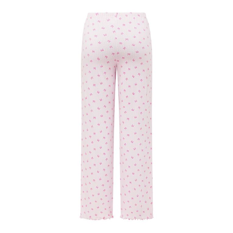 H&H Women's Pointelle Pyjama Pants, Pink Light, hi-res