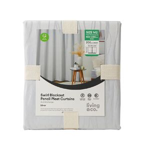 Living & Co Swirl Curtains Silver