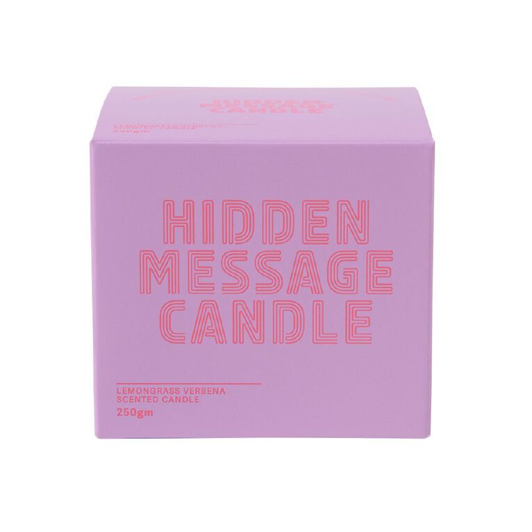 Living & Co Hidden Message Candle Lemongrass Verbena 250g 250g, , hi-res