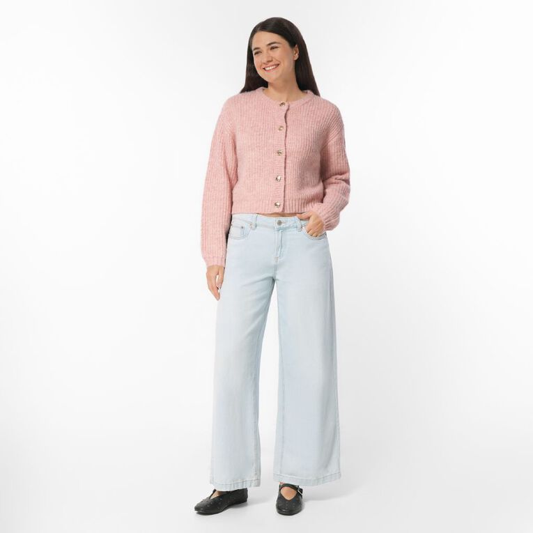 H&H Women's Fluffy Knit Cardigan, Pink Light, hi-res