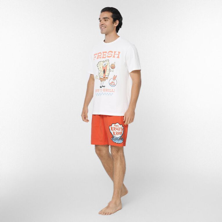 SpongeBob Tee and Shorts Pyjama Set, White, hi-res