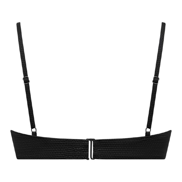 H&H Women's Tie Front Bikini Top, Black, hi-res