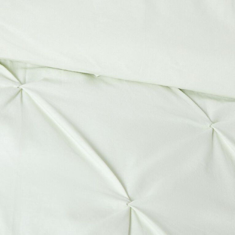 Living & Co 3 Piece Comforter Set Pintuck Green King, , hi-res