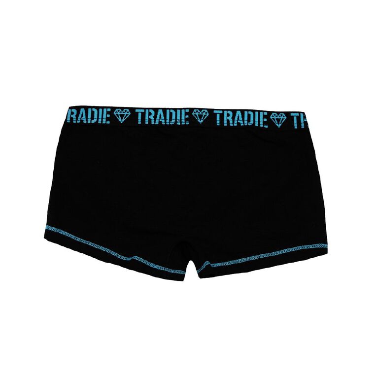 Tradie Girls' Shortie 2 Pack, Black W26 RHYTHM, hi-res