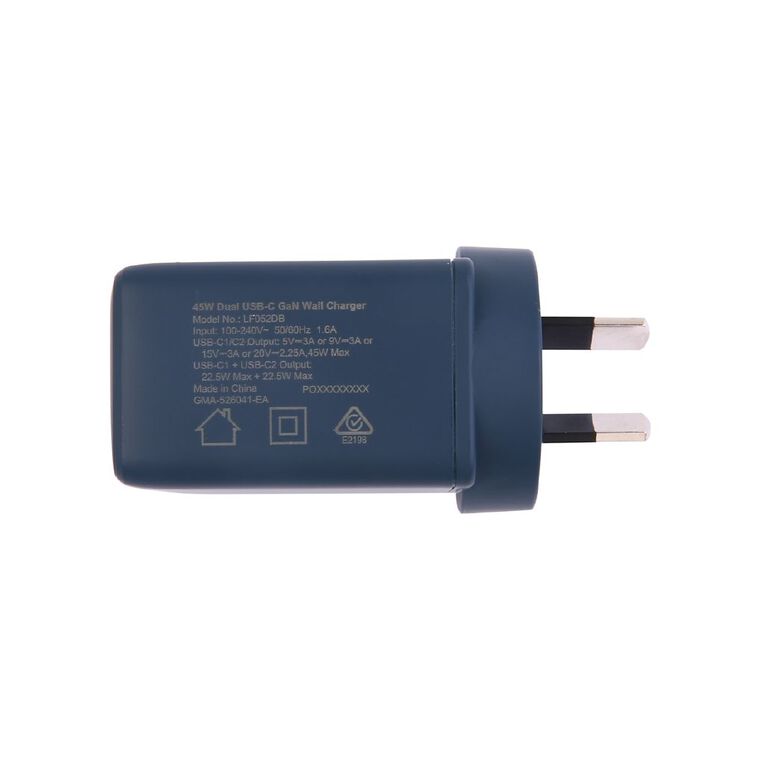 Tech.Inc PD 45W Dual USB-C Fast Charger Deep Blue, , hi-res
