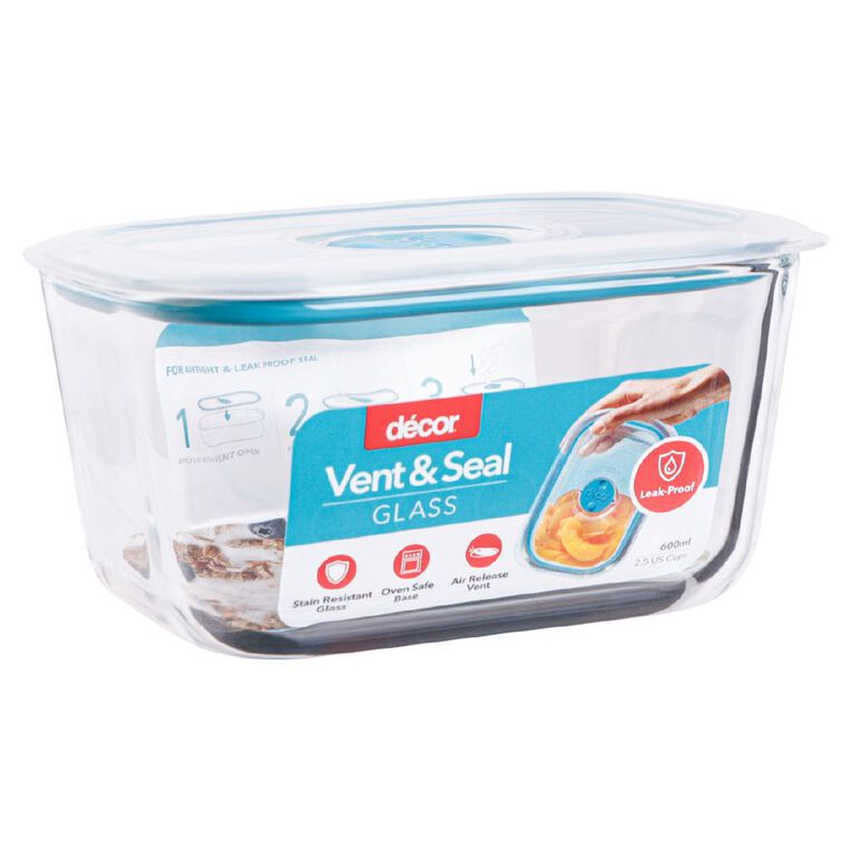 Decor Vent & Seal Glass Oblong Clear 600ml, , hi-res