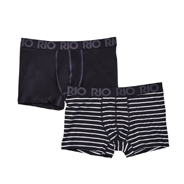 Rio Men's Trunks 2 Pack, Black/White, hi-res