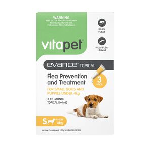 Vitapet Evance Dog Flea Treatment Under 4kg