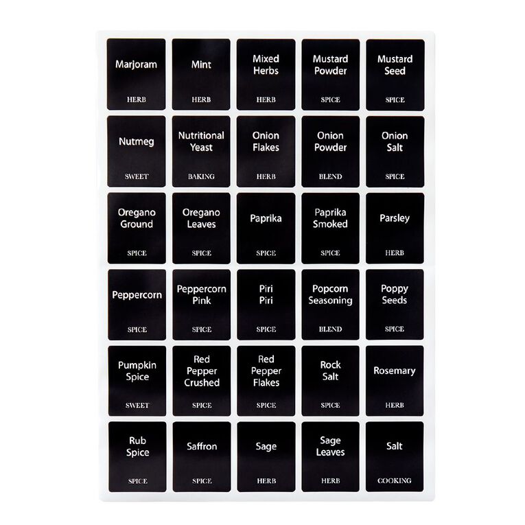 Living & Co Pantry Spice Labels Solid, , hi-res