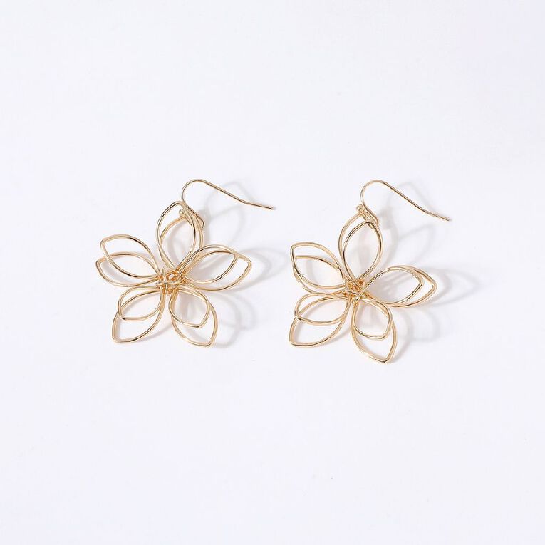 H&H Flower Gold Earrings, , hi-res