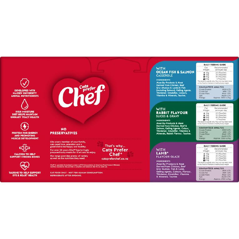 Chef Variety Lovers Loaf Pouches Cat Food 18 x 100g, , hi-res