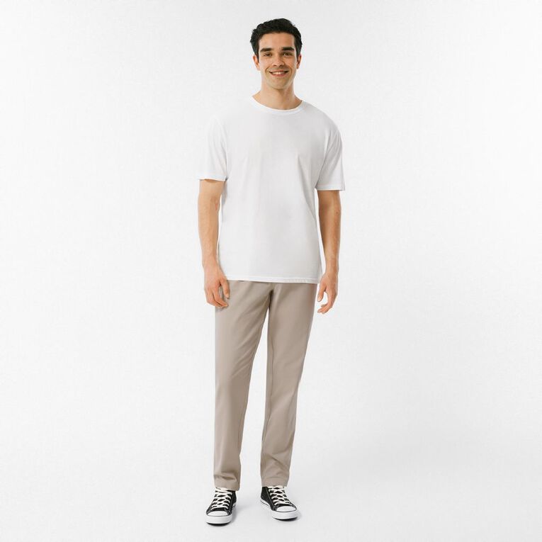 H&H Men's Elastic Waist Tapered Pants, Brown Light, hi-res