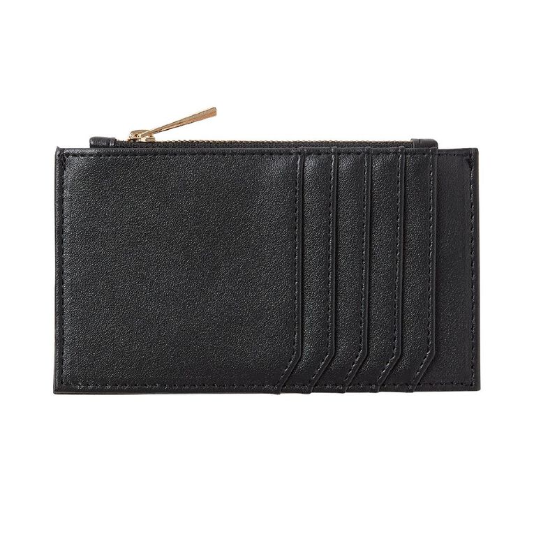 H&H Zip Card Purse, Black, hi-res