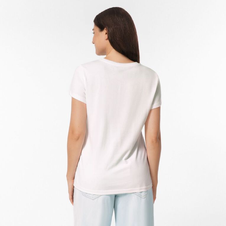 H&H Women's Essential Short Sleeve Crew Neck Tee, White, hi-res