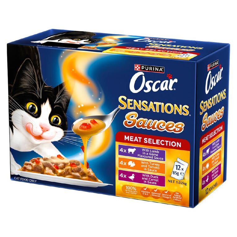 Oscar Sensations Sauces Meat Selection Wet Cat Food 12 x 85g, , hi-res