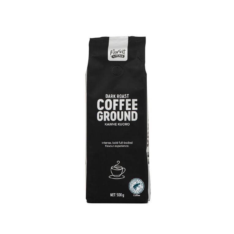 Market Kitchen Coffee Ground Dark Roast 500g, , hi-res
