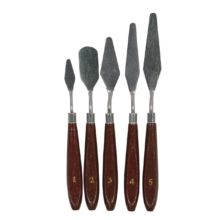Uniti Metal Palette Knives Silver 5 Pack, , hi-res