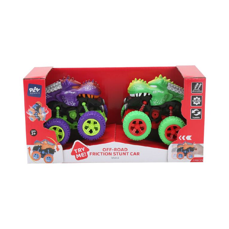 Play Studio Off-Road Friction Stunt Car 2 Pack Assorted, , hi-res